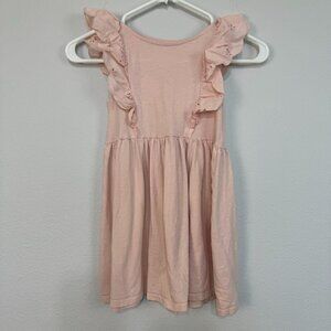 H&M Girl's Flounce Trimmed Jersey Ruffle Dress Sleeveless Light Pink Size 6X/7